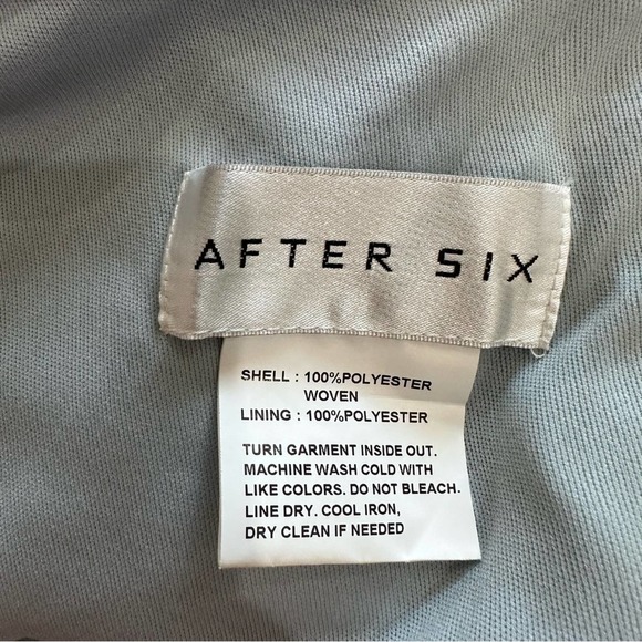 After Six One Shoulder Draped Cowl Neck Maxi Dress Blue Mist Size 12 Bridesmaid - Picture 11 of 12